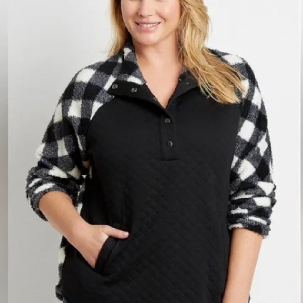 Maurices Buffalo Plaid Sherpa Pullover. Size 4x